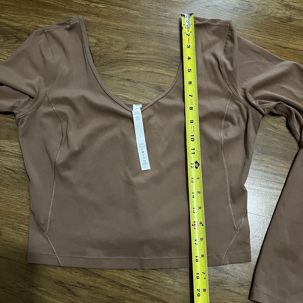 Lululemon Align Long Sleeve V Neck Crop Top Shirt  Size 10 Dusty Clay - Picture 7 of 8